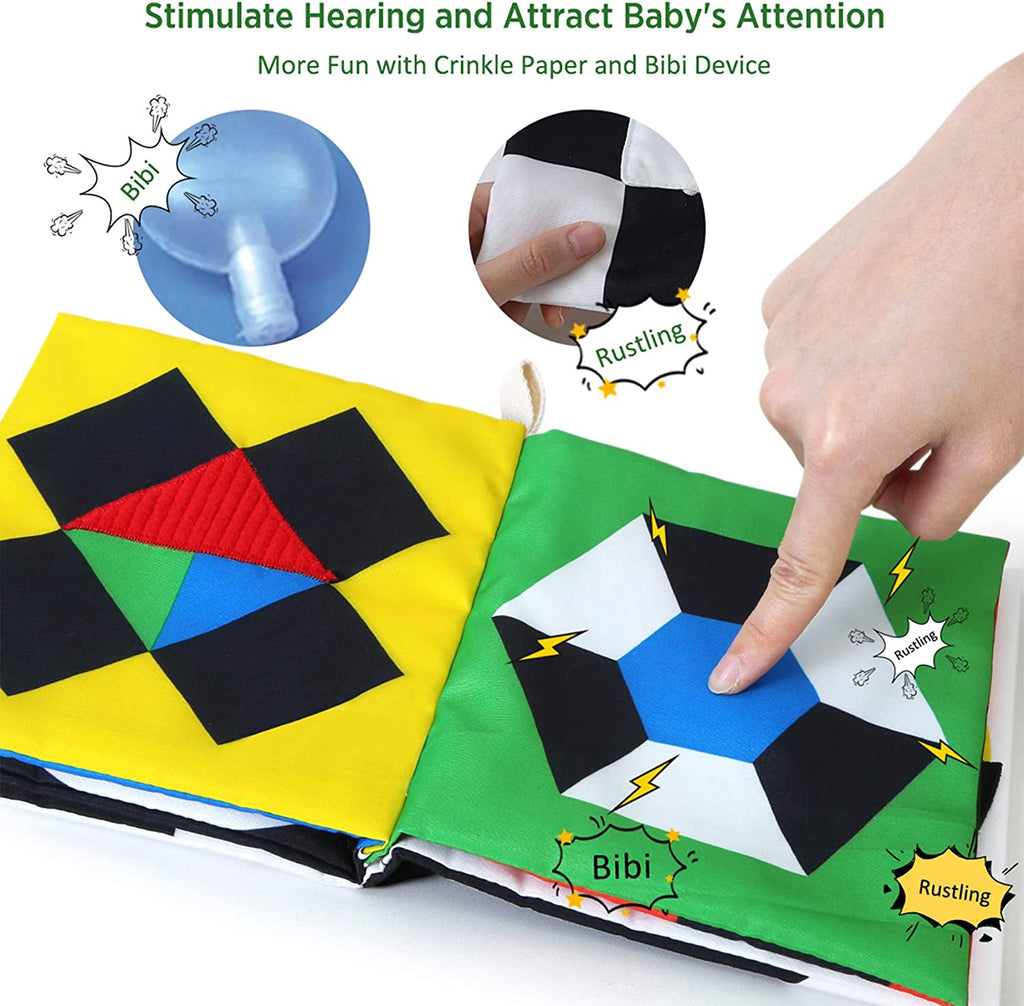 High Contrast Baby Book, Touch and Feel Crinkle Sensory Toy