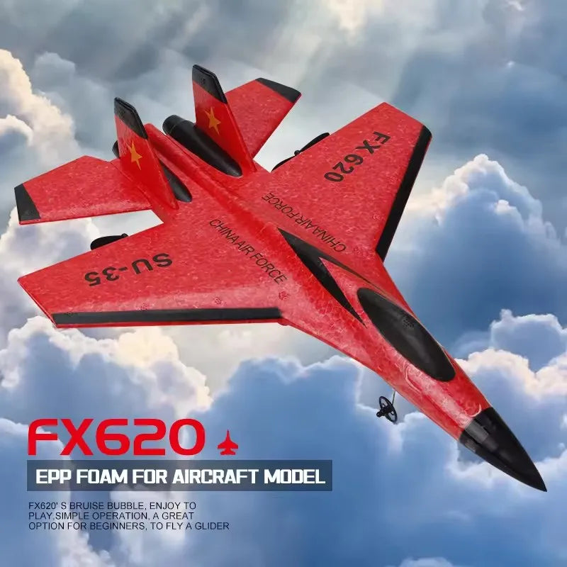 RC Airplane EPP Foam Aircraft Remote Control Plane SU35 Fighter Easy to Fly Helicopter Drone with Night Lights Glider Toy Gift