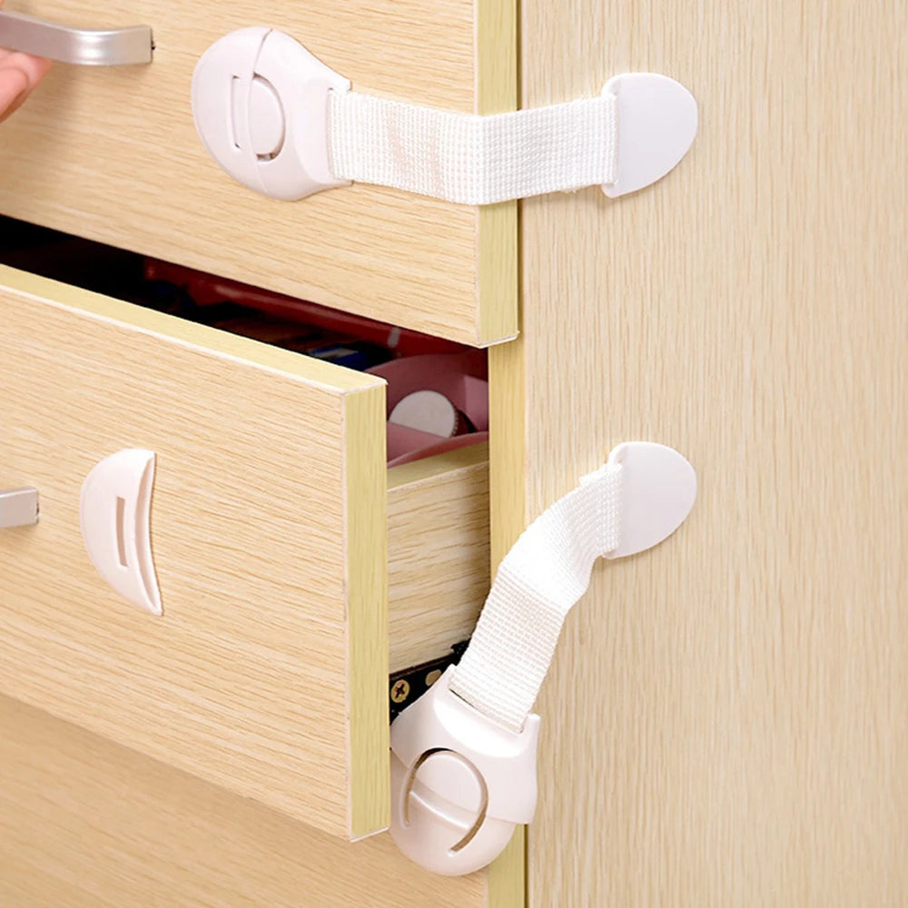 10Pcs Child Safety Cabinet Lock Baby Proof Security Protector Drawer Door Cabinet Lock Plastic Protection Kids Safety Door Lock