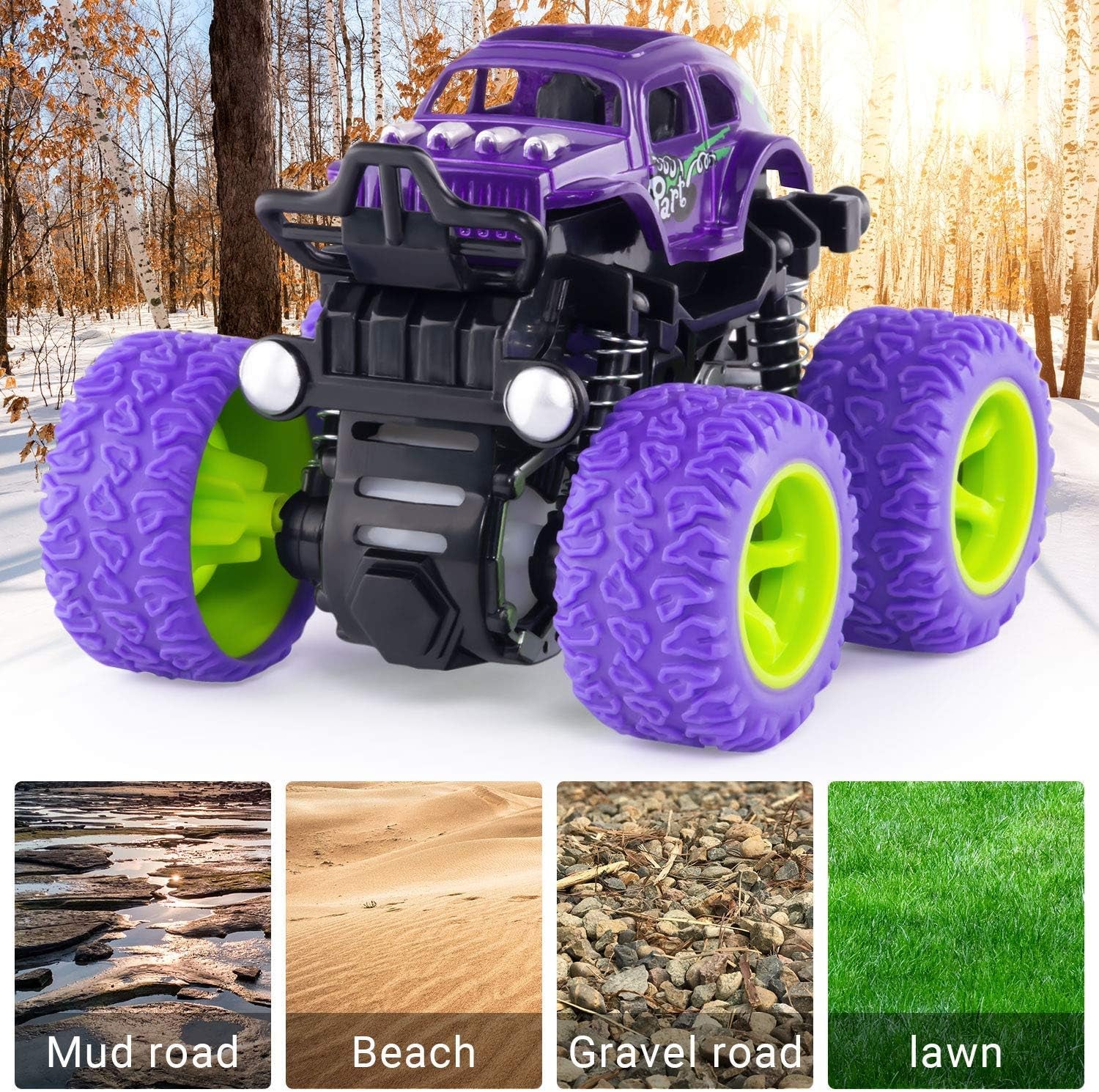 Monster Trucks for Boys Age 4-7, Toy Trucks for Toddlers 2-4 Years (4 Pack)