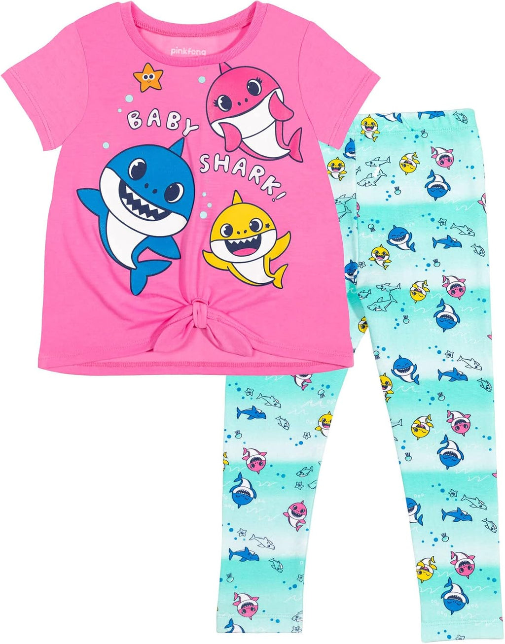 Baby Shark T-Shirt and Leggings Outfit Set Infant to Little Kid