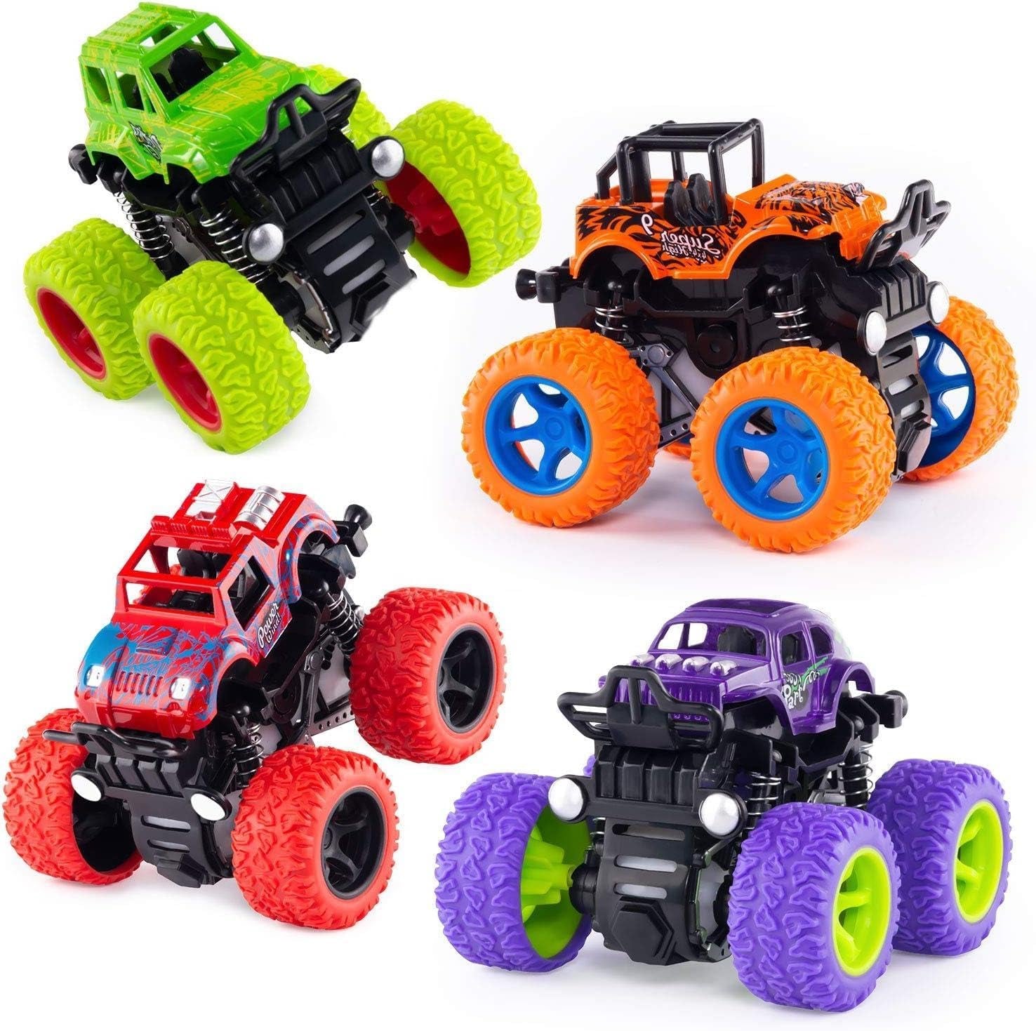 Monster Trucks for Boys Age 4-7, Toy Trucks for Toddlers 2-4 Years (4 Pack)
