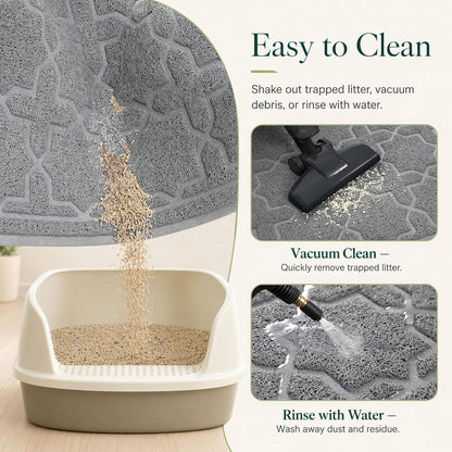 Cat Litter Mat, Waterproof Litter Trap Mat, 35.4X23.6, Dark Grey