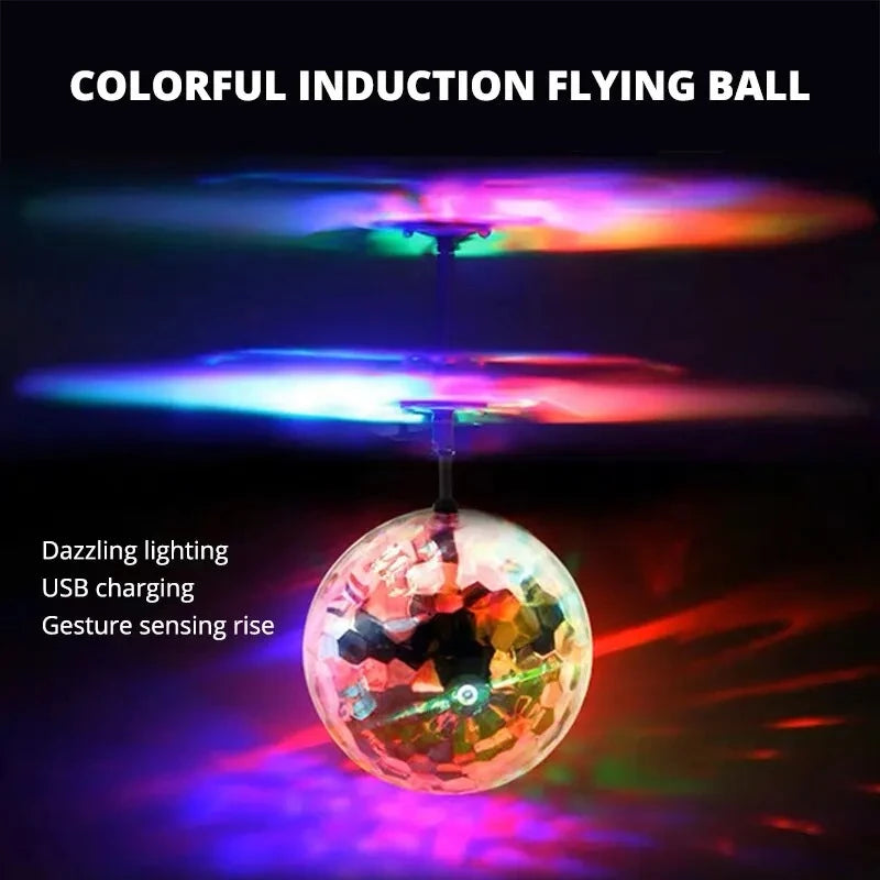 1F-Led Light Suspension Crystal Ball Infrared Induction RC Gesture Control Colorful Glowing Toys Unique Gift for Kids