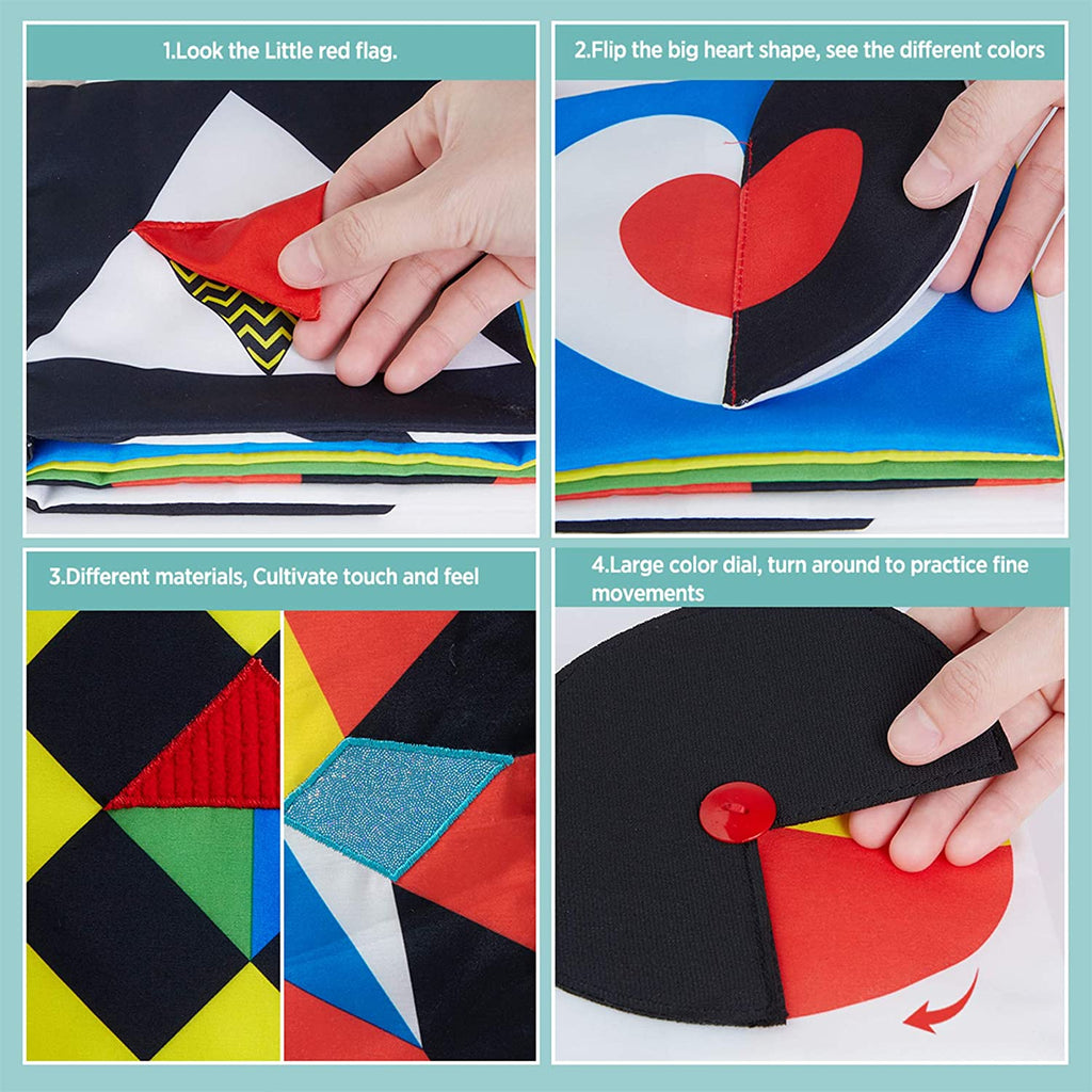 High Contrast Baby Book, Touch and Feel Crinkle Sensory Toy