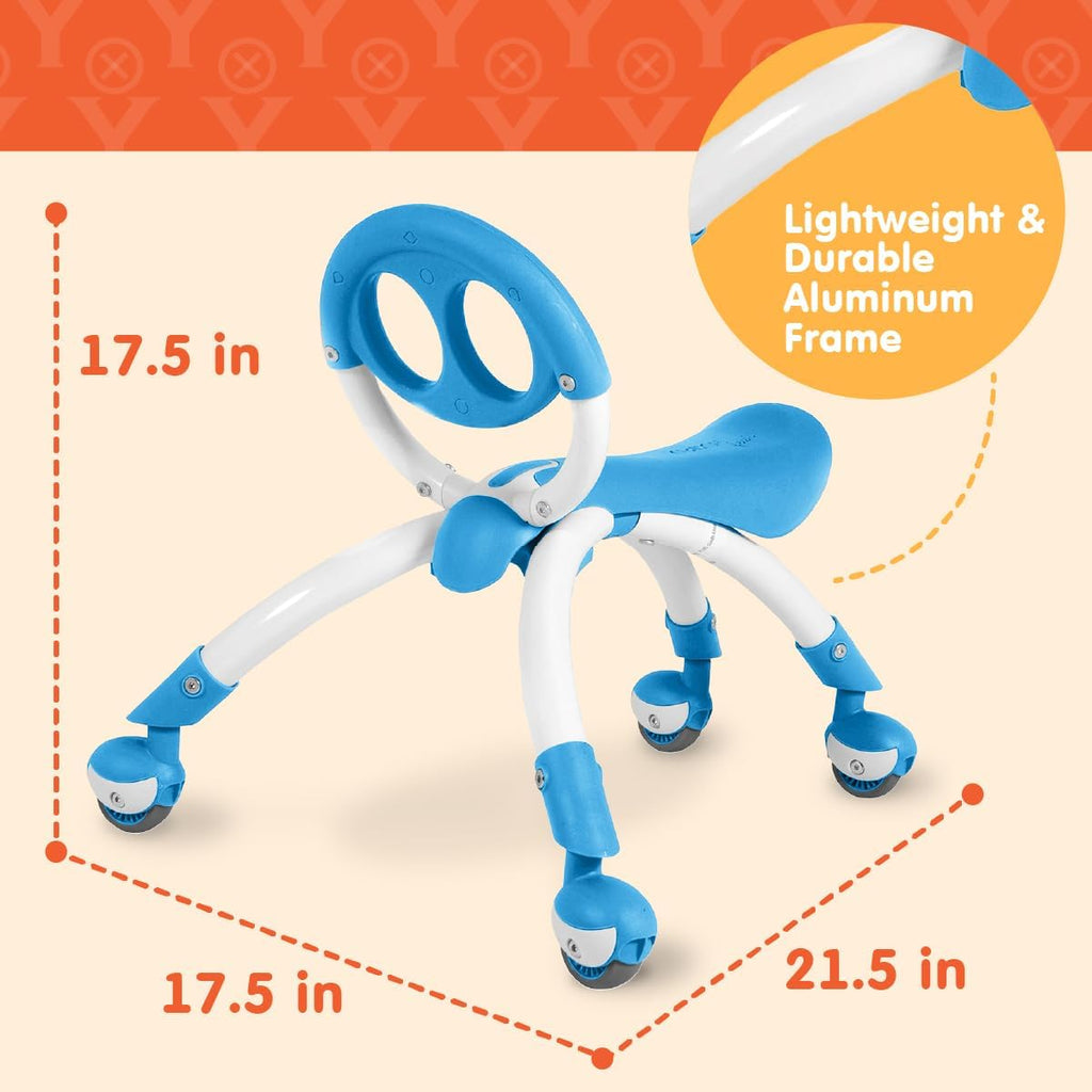 Pewi Walking Ride on Toy - from Baby Walker to Toddler Ride on for Ages 9 Months to 3 Years Old, YPIW3, Blue