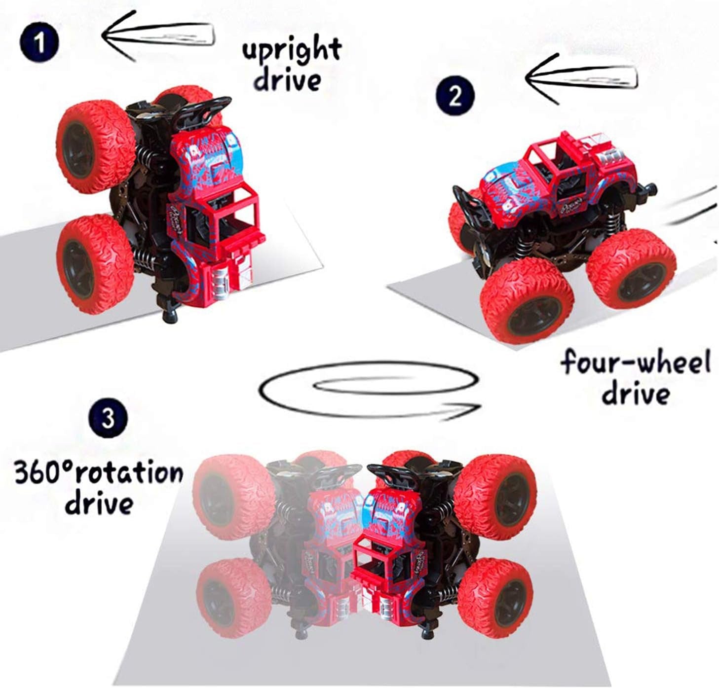 Monster Trucks for Boys Age 4-7, Toy Trucks for Toddlers 2-4 Years (4 Pack)