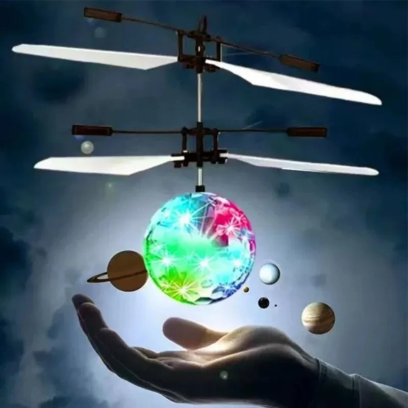 1F-Led Light Suspension Crystal Ball Infrared Induction RC Gesture Control Colorful Glowing Toys Unique Gift for Kids