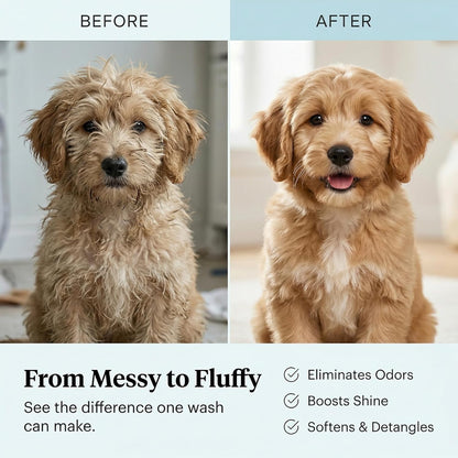 1 Gallon Tearless Puppy Shampoo and Conditioner - Dog Shampoo Itchy Skin Relief - Coconut Oil Oatmeal Shampoo for Dogs - Hypoallergenic Dog Shampoo Sensitive Skin, Made in the USA.