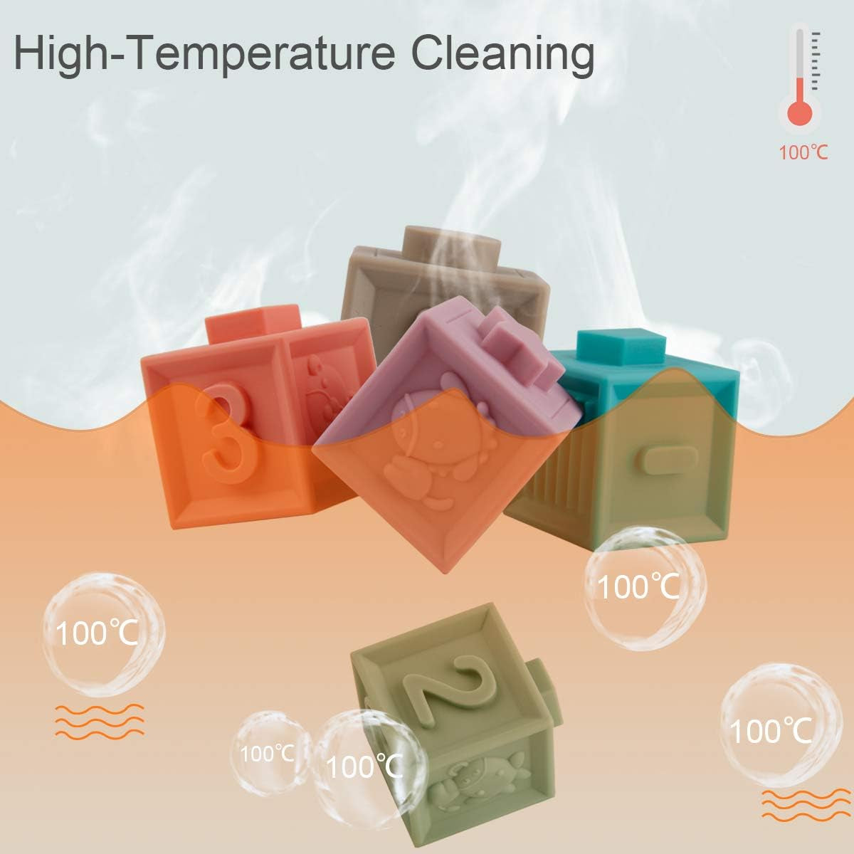 Baby Blocks Toys, Soft Building Blocks for Babies 6-12 Months