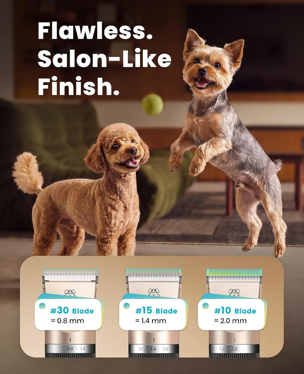 Dog Grooming Clippers with LED Display for Dogs & Cats