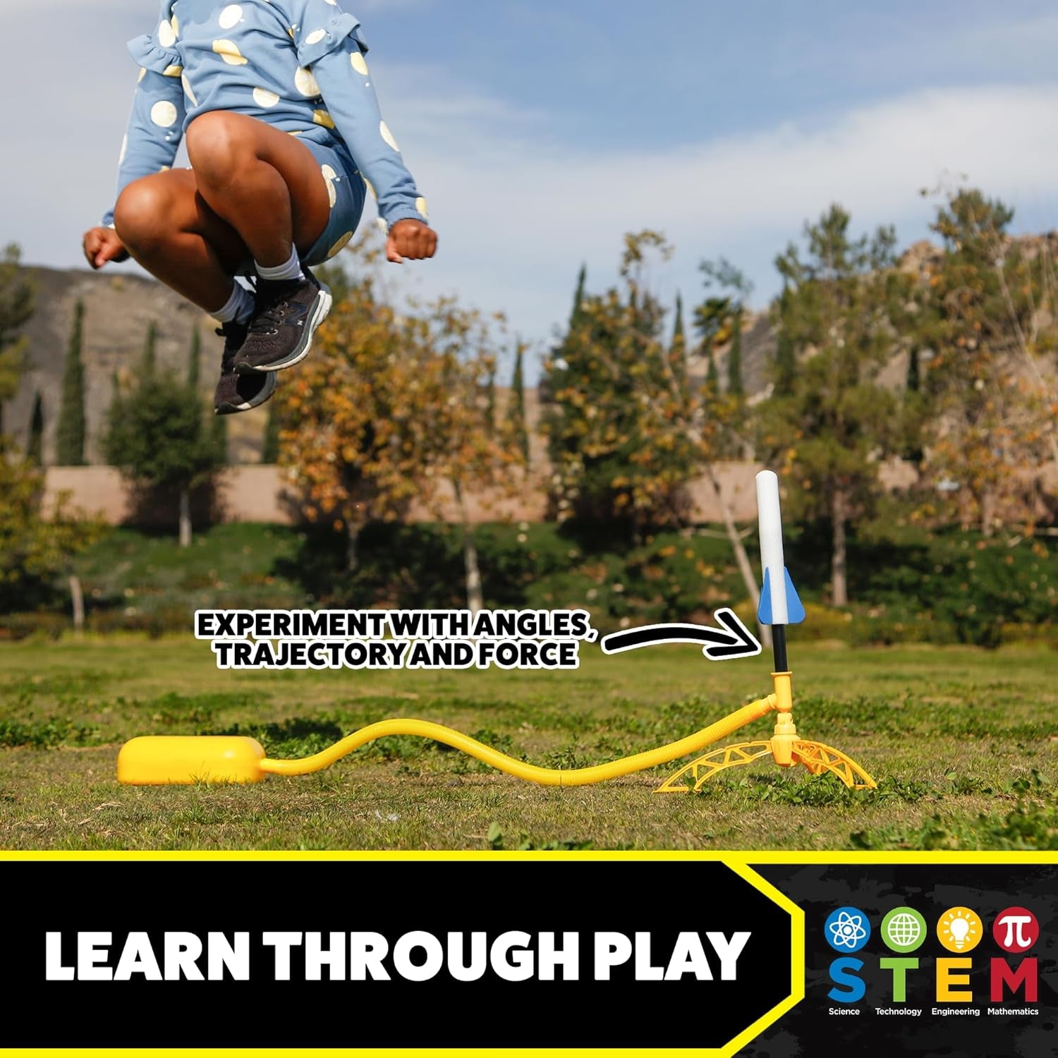 Jr Glow Rocket Launcher for Kids, 7 Rockets - Glow in the Dark