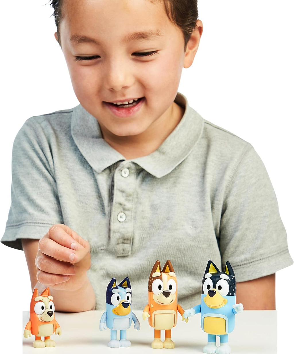 Family Figure 4-Pack, Poseable Toys with Bingo & Bandit