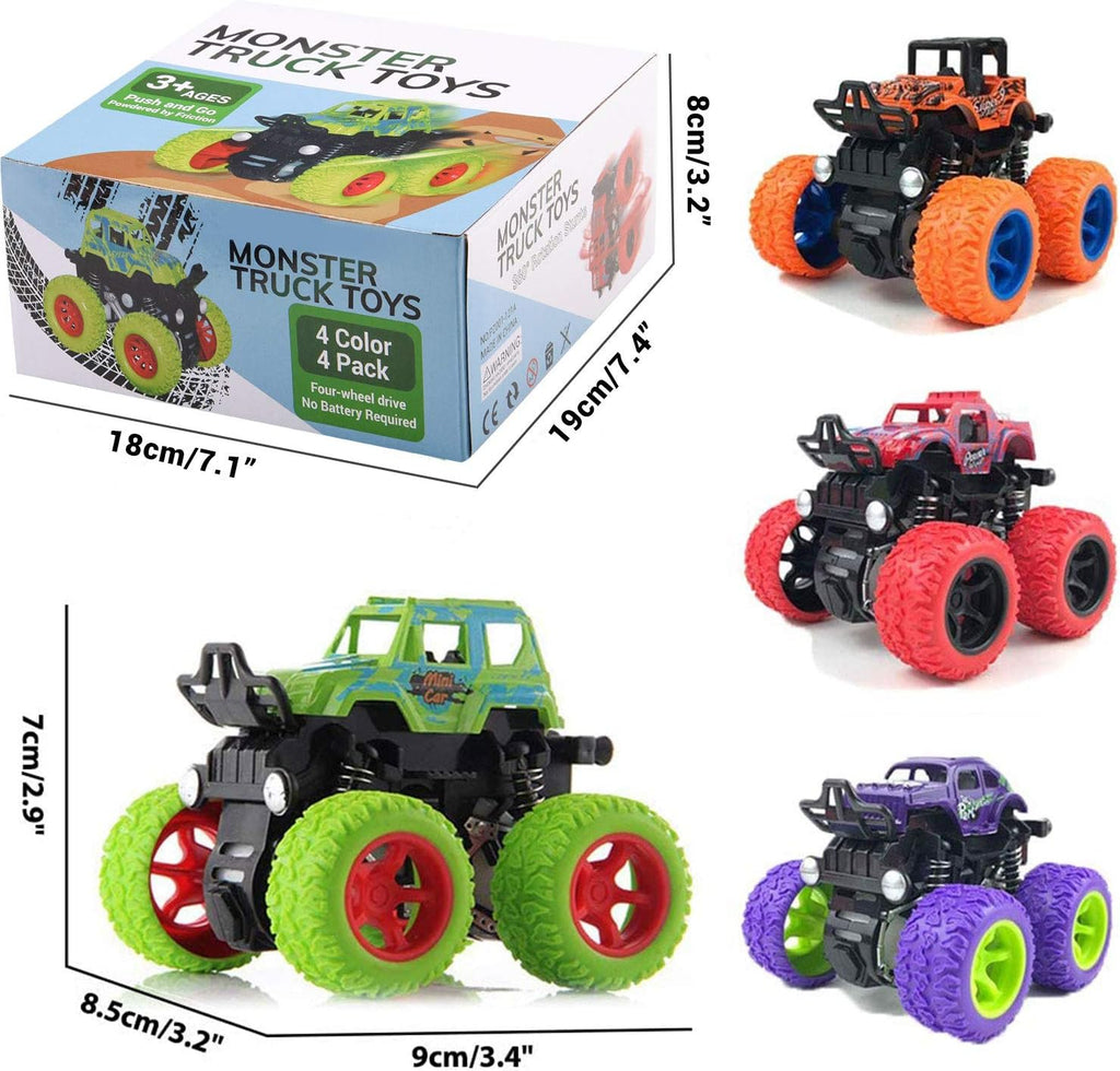 Monster Trucks for Boys Age 4-7, Toy Trucks for Toddlers 2-4 Years (4 Pack)
