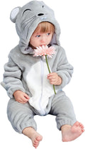 Unisex Baby Animal Costume Flannel Hooded Romper Cosplay Jumpsuit