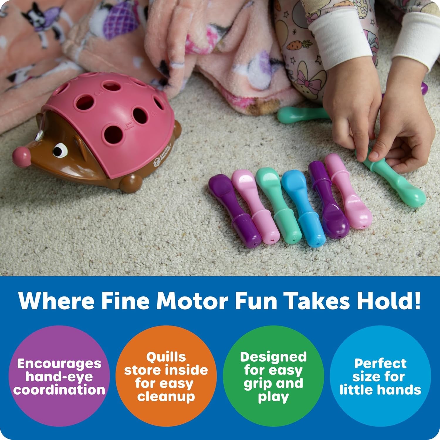 Spike the Fine Motor Hedgehog Pink