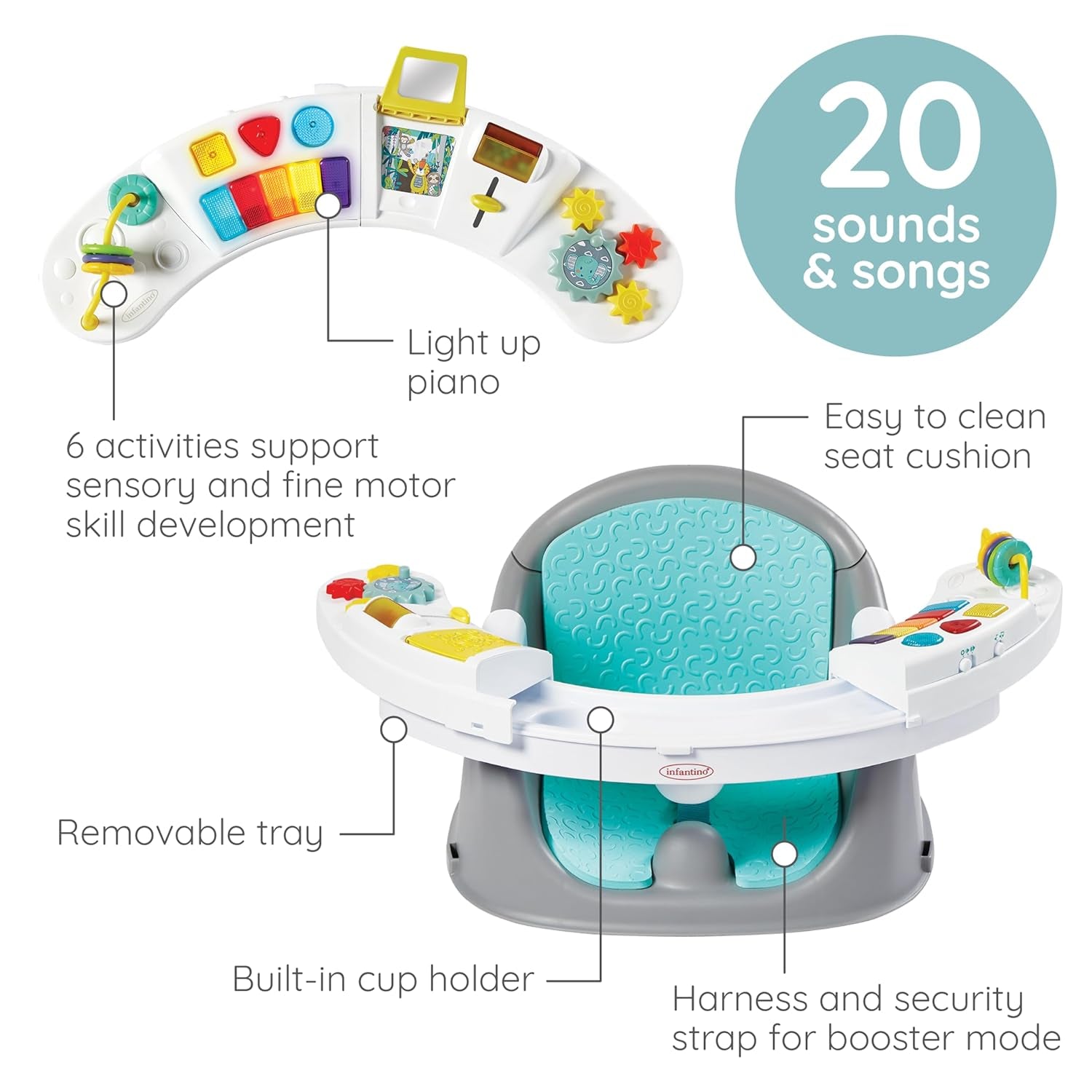 Music & Lights 3-In-1 Discovery Seat & Booster, Mint